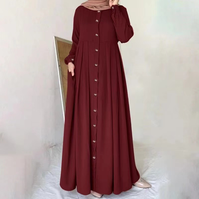 U1021Spring and autumn long skirt plus size women's loose temperament commuting long robe dress