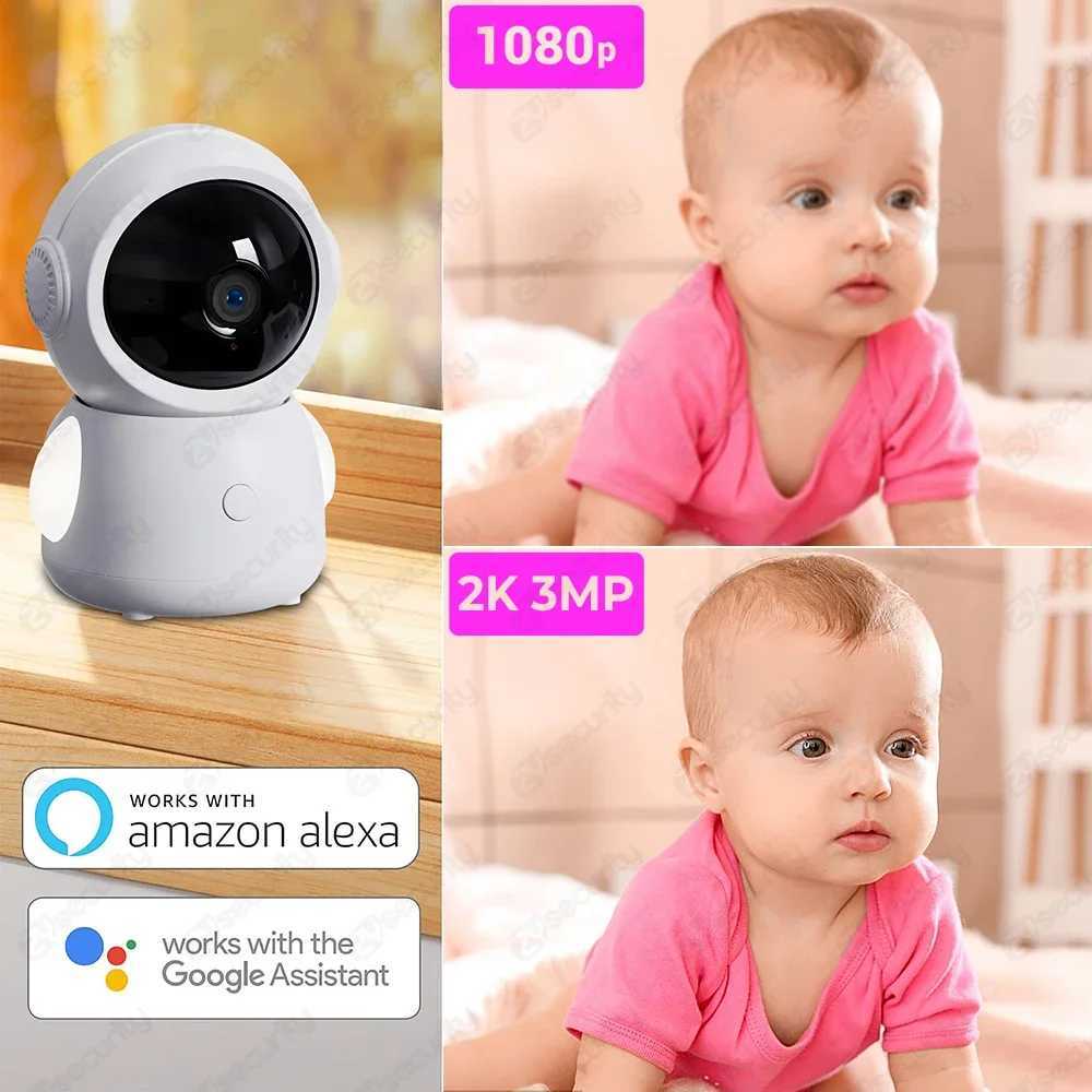 2K 3MP WiFi Baby Monitor with Two Camera SplitScreen Baby Phone via APP Control 43 IPS Screen Auto Tracking PTZ Baby Camera J251121