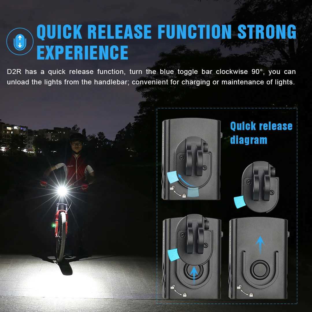 Trustfire D2R Bicycle Led Flashlight 450 Lumens TypeC Rechargeable Bike Light Quick Release 1600mAh Battery Lantern Torch Lamp X251021