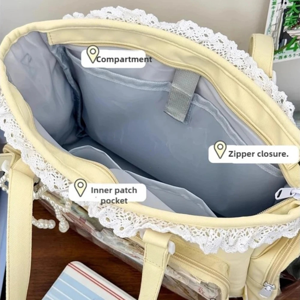 Ballet Girls Large Capacity Kawaii Itabag Japanese Transparent JK Shoulder Crossbody Bags Gift For Friends Teenage School Bags 251021