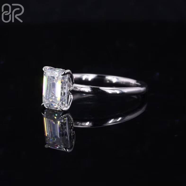 354g 12ct Emerald Shape Step Cut Moissanite Engagement Ring Classic Ice Out 925 Silver VVS Wedding Rings