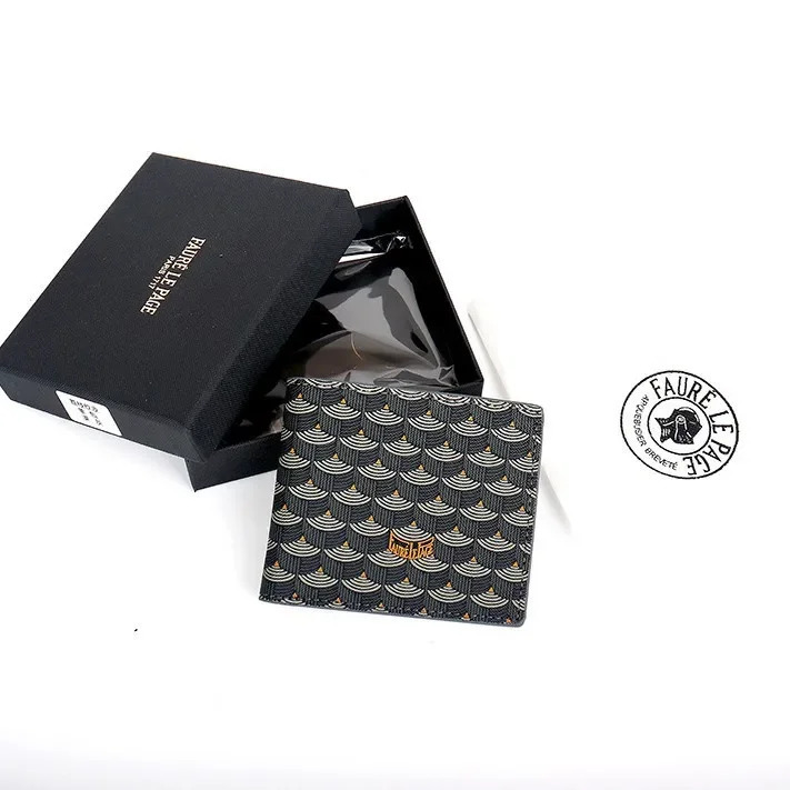 fish scale pattern printed wallet genuine leather card holder canvas coin purse small bag for men and women 251013