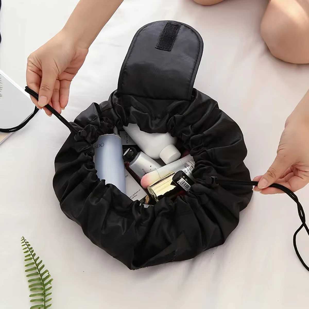 Women Drawstring Cosmetic Bag Travel Storage Makeup Bag Organizer Female Make Up Pouch Portable Waterproof Toiletry Beauty CaseW251021