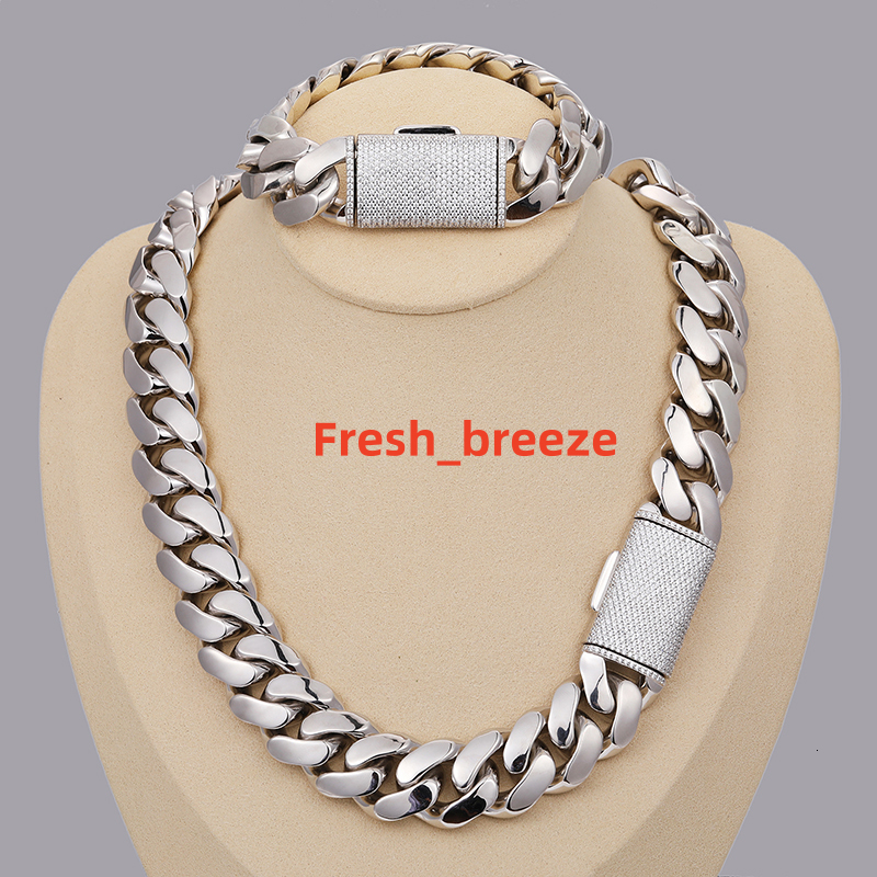 Hip Hop Jewelry Mens 18K Gold 925 Sterling Silver VVS Moissanite Diamond Iced Out Buckle Heavy Plain Cuban Link Chain Necklace