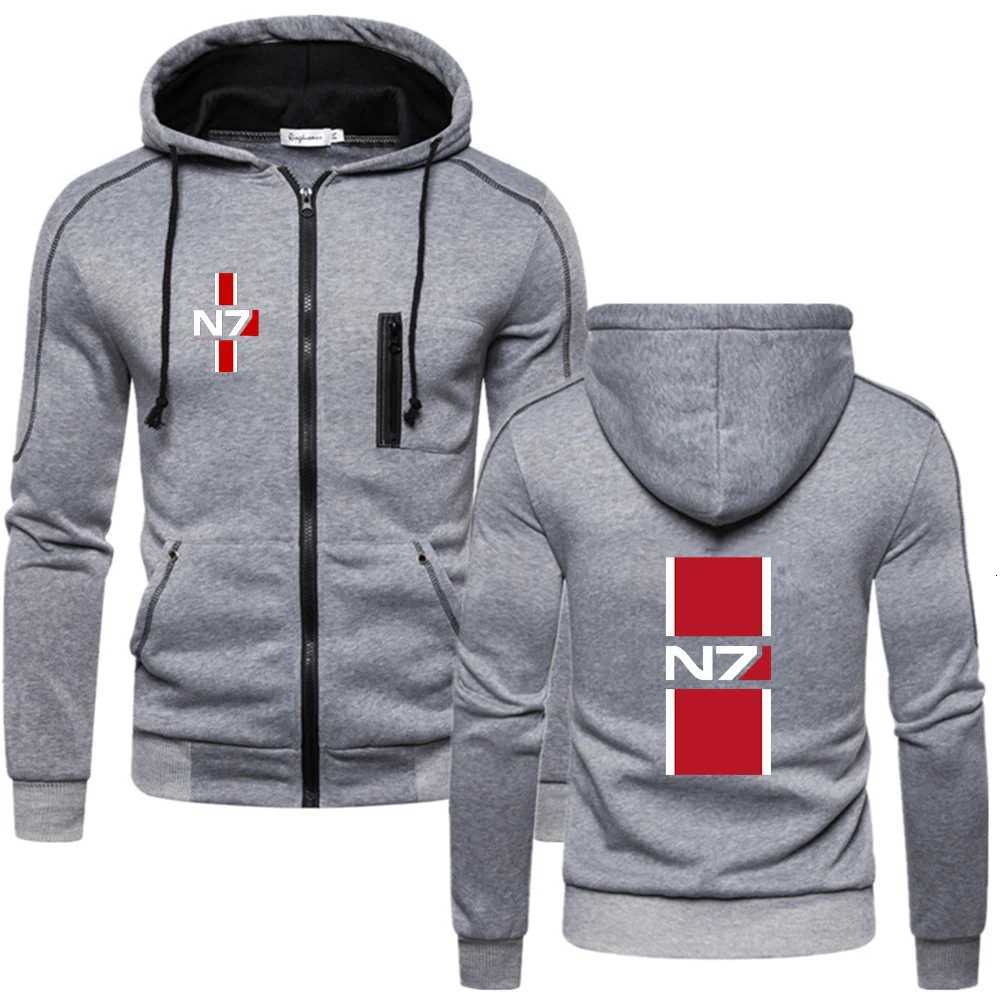 2025 Spring Autumn N7 Mass Effect Print Mens Popular Cardigan Solid Color Classic Hooded Sweatshirts Comfortable Casual Hoodies W251021