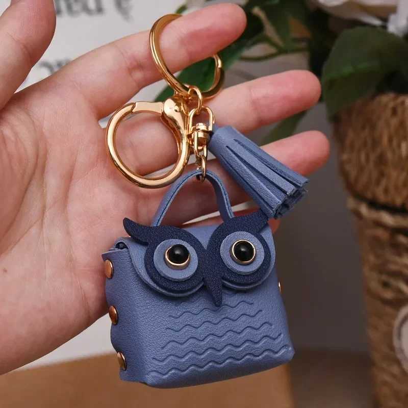 1 PC Cute Key Bag Owl Coin Purse Mini School Bag Car Key Chain Pendant Lady Wallet PU Leather Coin Purses Coin Purse Keychain W251021