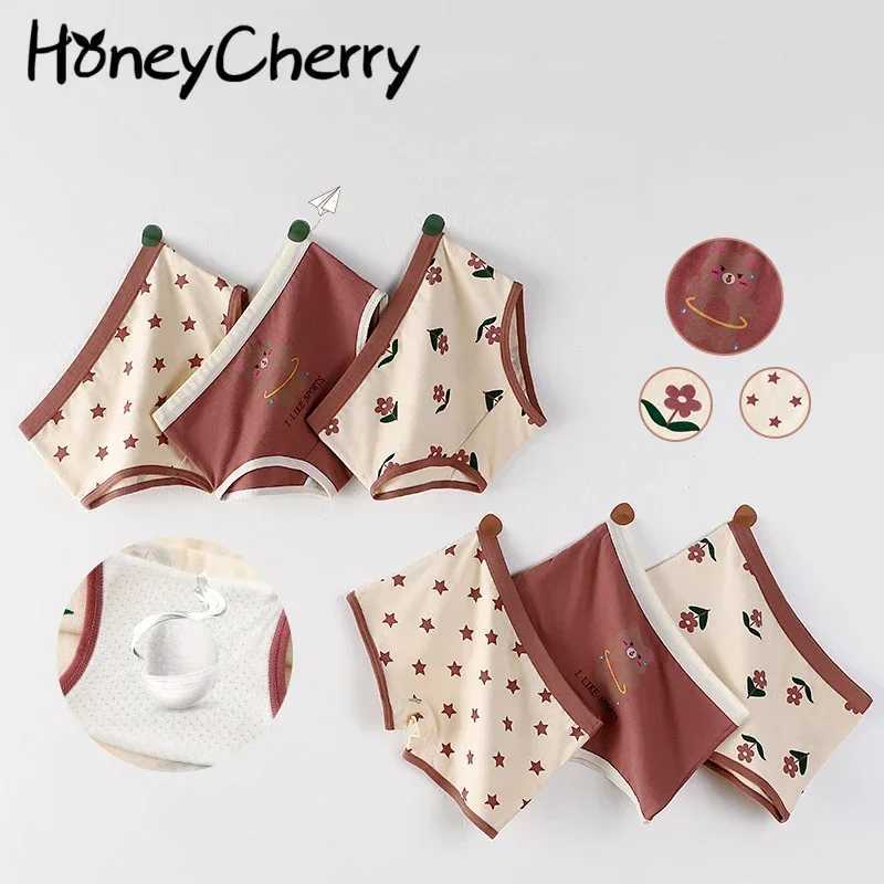 HoneyCherry New Girls Underpants Cotton Boxer Childrens Triangle Shorts Baby Plaid Cute Three Pack Baby Girl Panties J251021