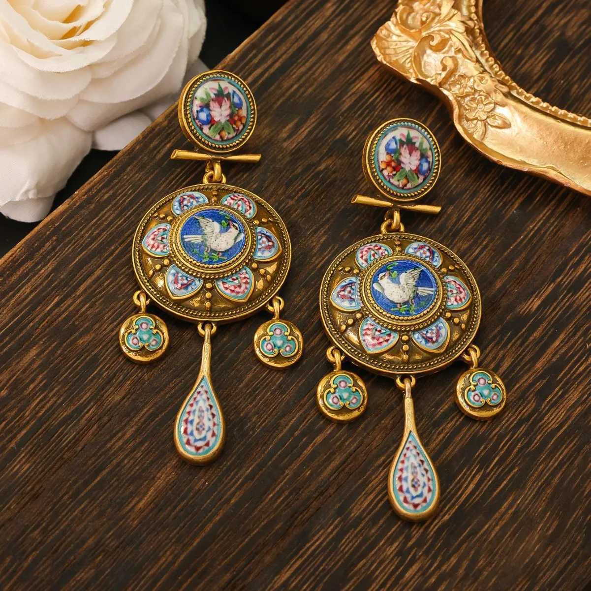 KEQIU Retro CourtStyle Rattle Earrings Medieval Ethnic Vintage Travel Peace Dove Design Fashion Jewelry Accessory J251021