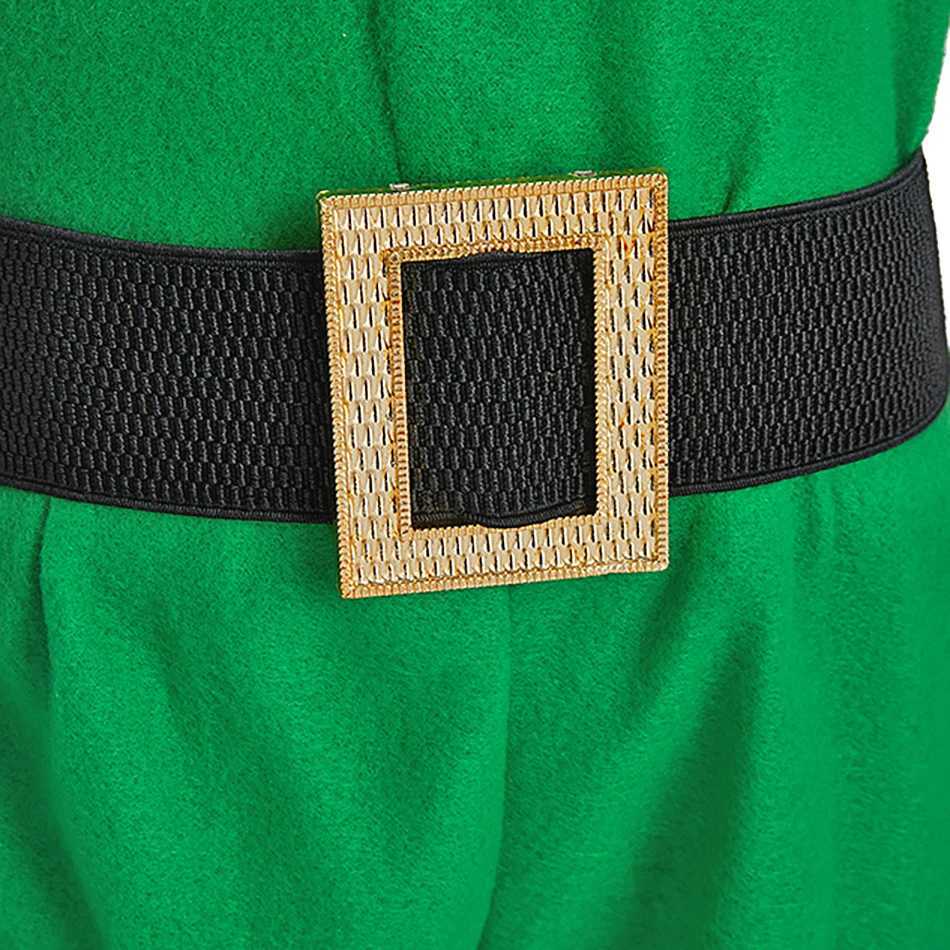 Christmas Family Matching Outfit Boy Girl Elf Xmas Costume Adult Green Red Party Tops Pants Hat Belt Outfit Cosplay Clothing Set L2510218MVP