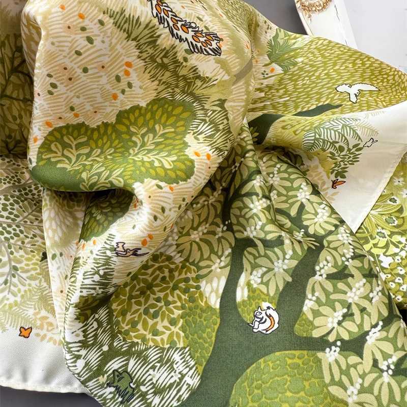 Luxury Brand Print 70cm Square Scarves Womens Silk Scarf Bandana Small Neckties Hairbands Foulard Shawl W251021