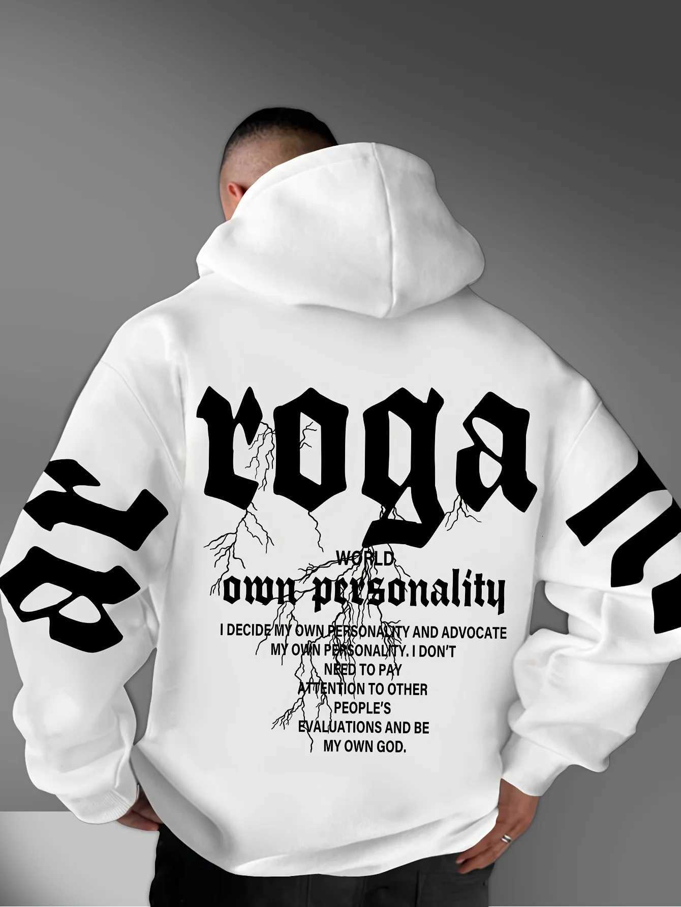 Hot selling autumn mens fashionable letter printed comfortable and soft hooded sweatshirt outdoor urban street style clothing W251021