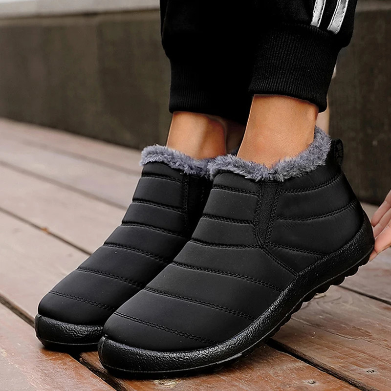 Snow Platform Women Boots Punk Shoes For Women Slip On Shoes Woman Soft Ankle Boots Keep Warm Fur Winter Shoes Women Botas Mujer 251021