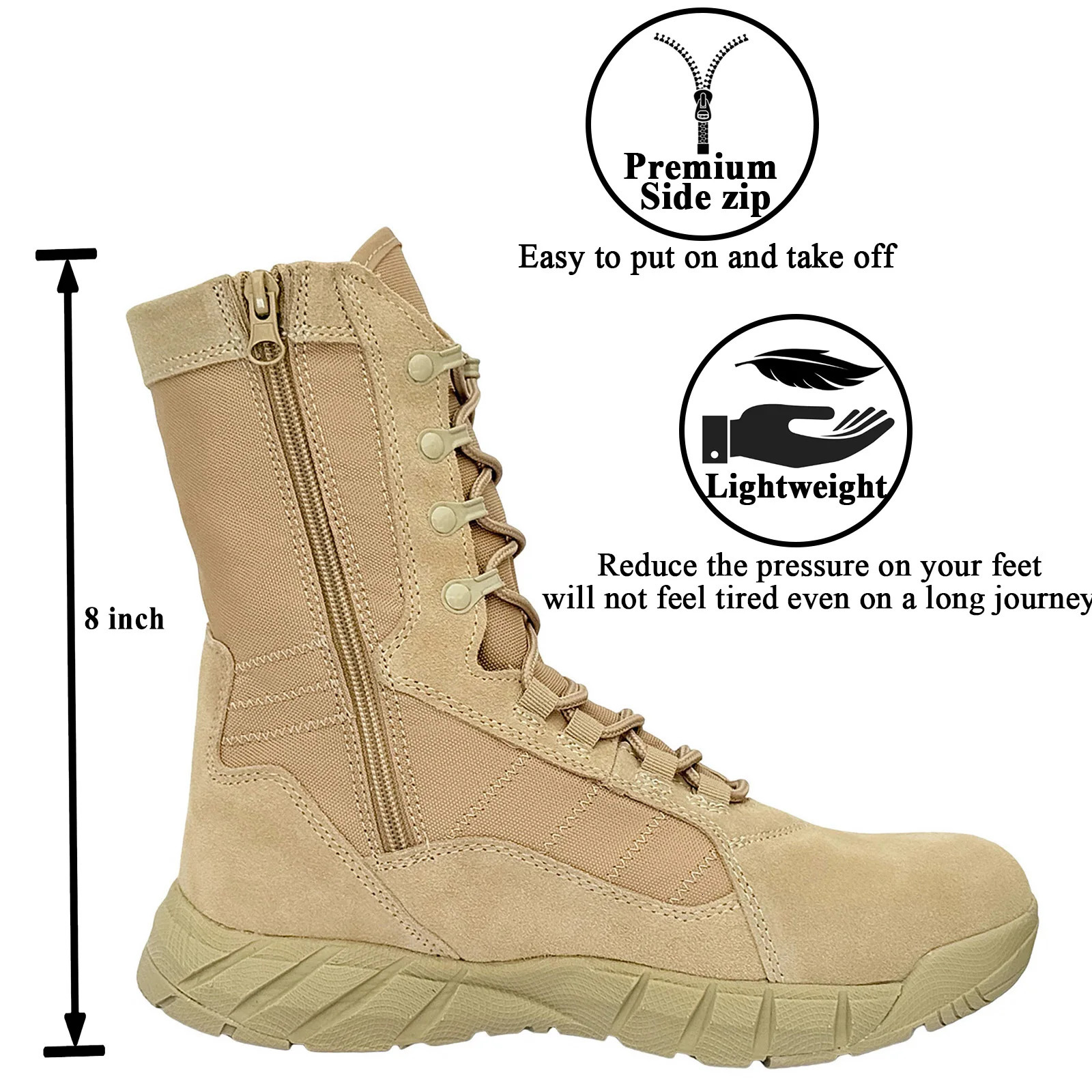 LAHORS Leather Lightweight Man Tactical Boots Combat Boots AntiCollision Lace Up Waterproof Outdoor Hiking Breathable Shoe251020