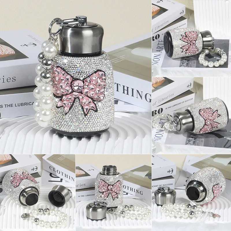 Diamond Studded Bow Insated CupCreative Stainless Steel Water Cup Outdoor Cpact and Portable Car Belly Cup Luxurious Gift Y251021