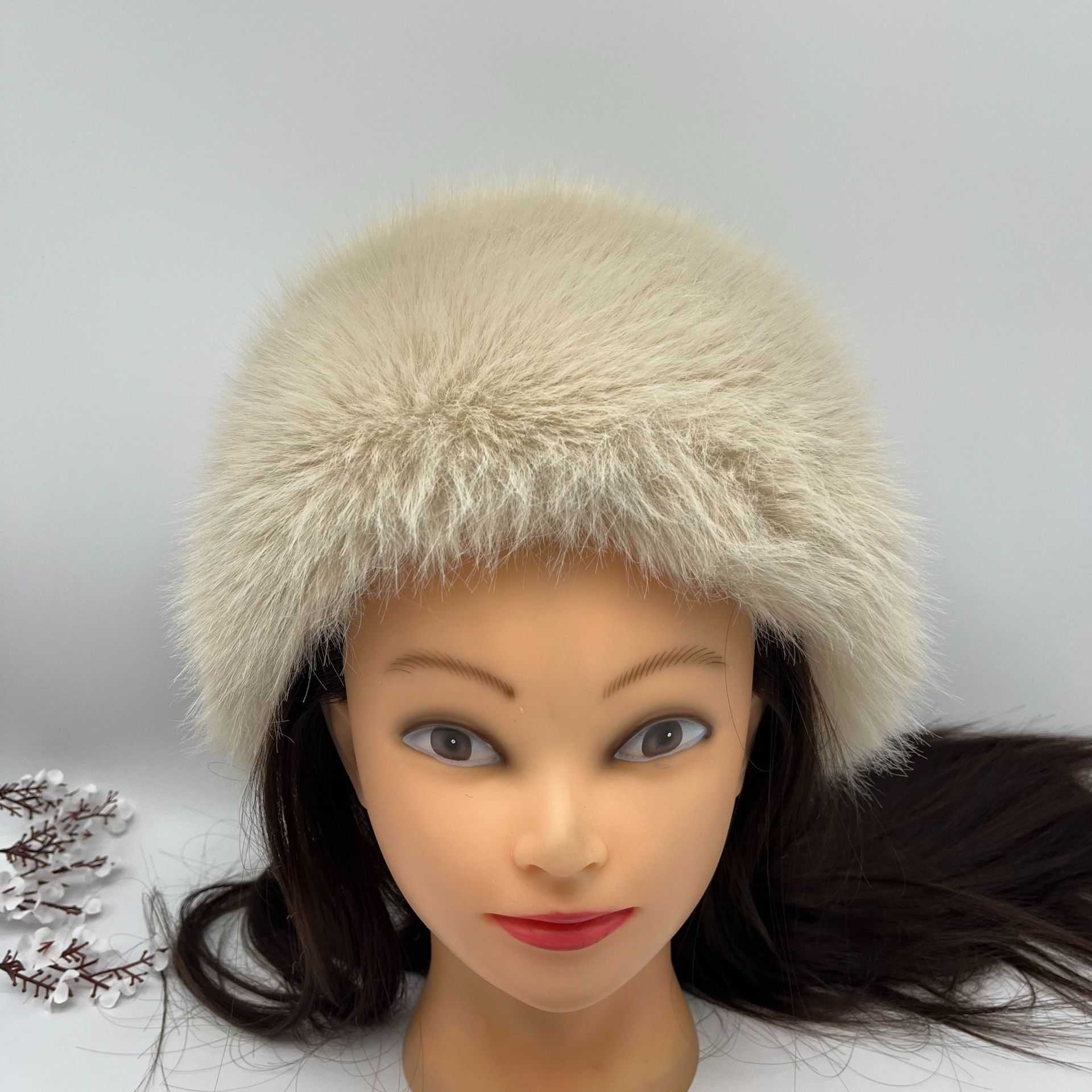 New Faux Fox Fur Fisherman Hat Outdoor Ski Windproof Hat Coldproof Warm Thickened Fur Hat Versatile Bucket Hat H251020