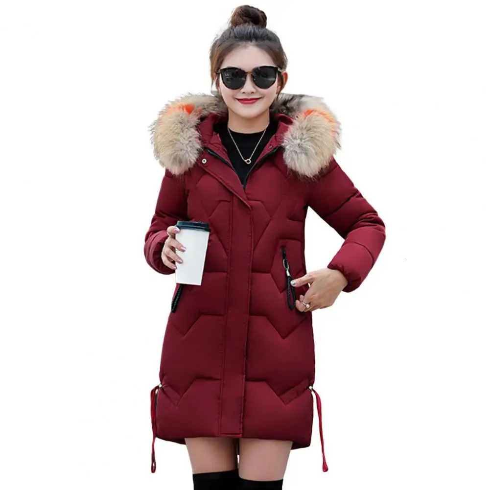 Fashion Coats Winter Jacket Women Parka Hooded Long Female Coat Solid Color Windproof Outwear 251021