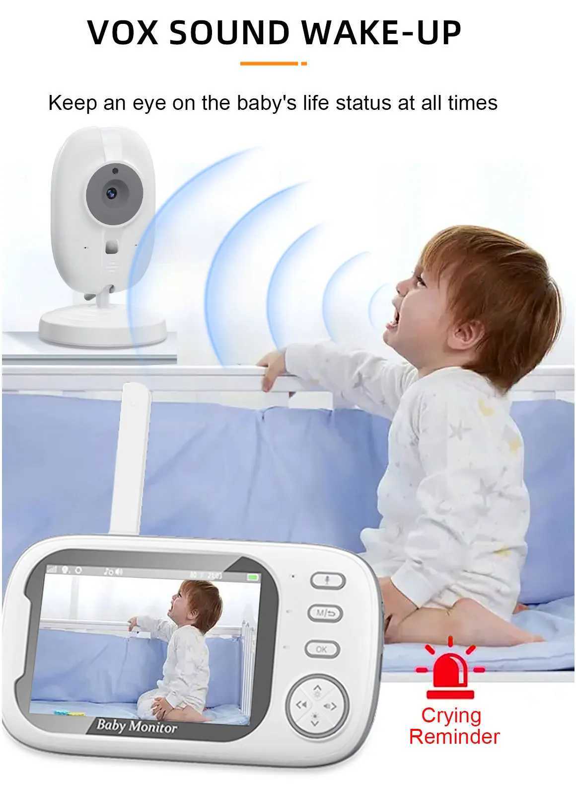 New 35 Video Baby Monitor Night Vision Security Cam 24G Mother Kid 2 Way Audio Talk Video Surveillance Cam With Temperature J251121