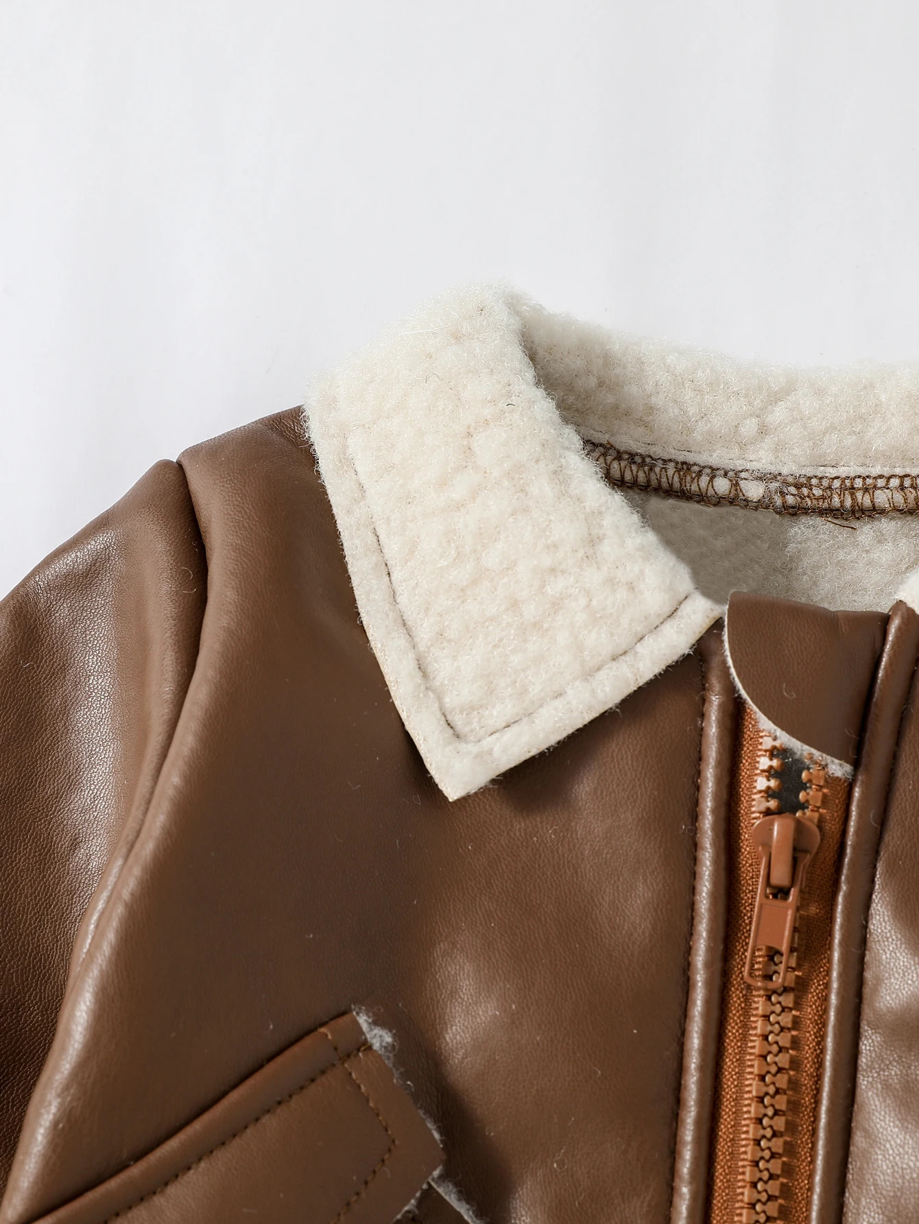 Baby Boys Winter Plush Turndown Collar Long Sleeve Cool Fashion Zipper Warm Coat For 3M3Y Streetwear Clothes 251018