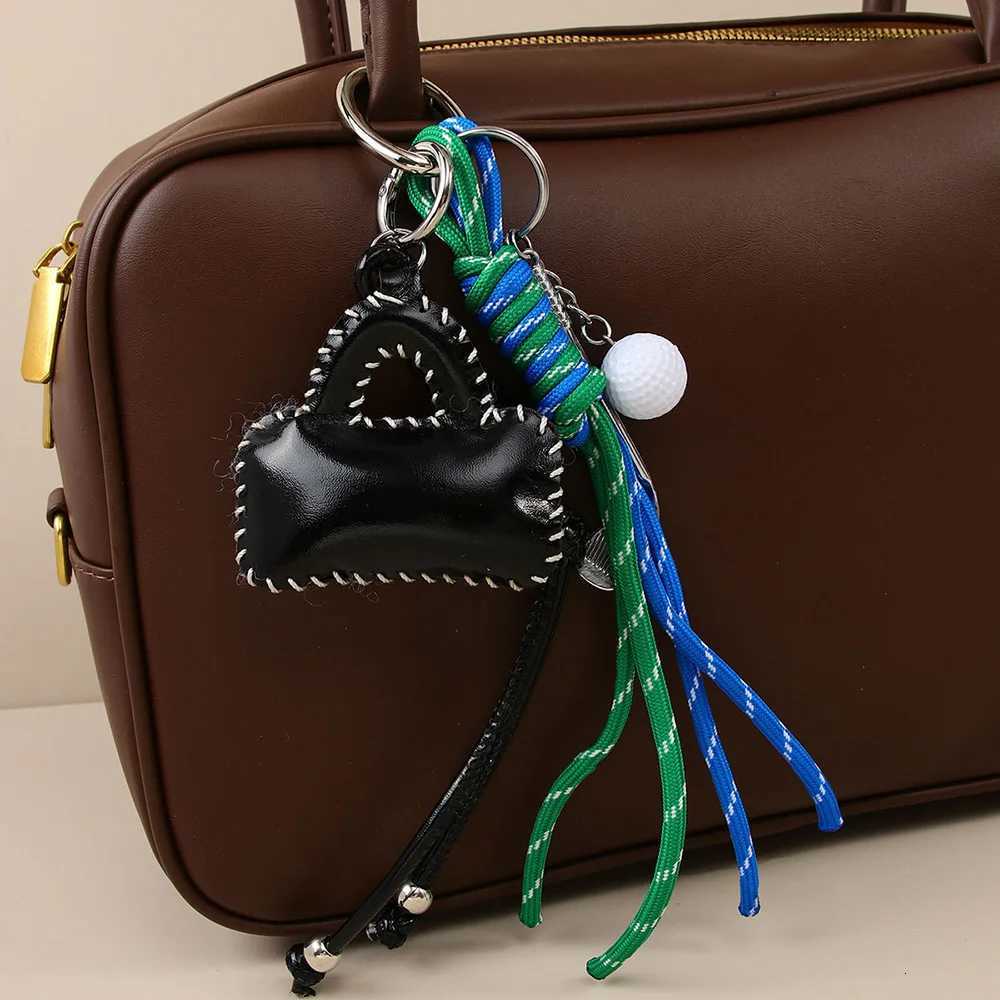 INS Style PU Leather Little Bag Pendant Keychain Exquisite Bag Charm Woven Rope Tennis Racket Hanging Piece Trend AccessorieA316 W251021