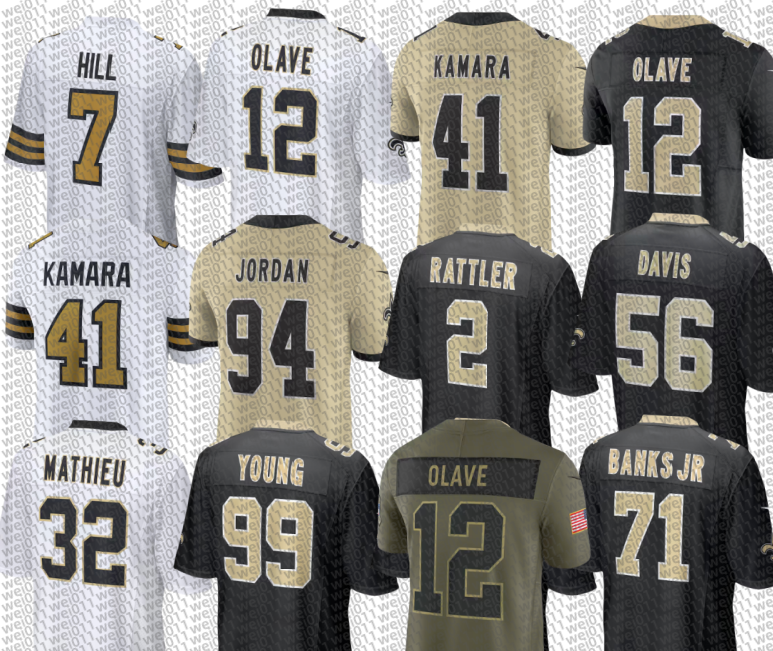 Steve Gleason Drew Brees Spencer Rattler Alvin Kamara Chris Olave Demario Davis Taysom Hill Rashid Shaheed Juwan Johnson Pete Werner Jonas Sanker Football Jersey