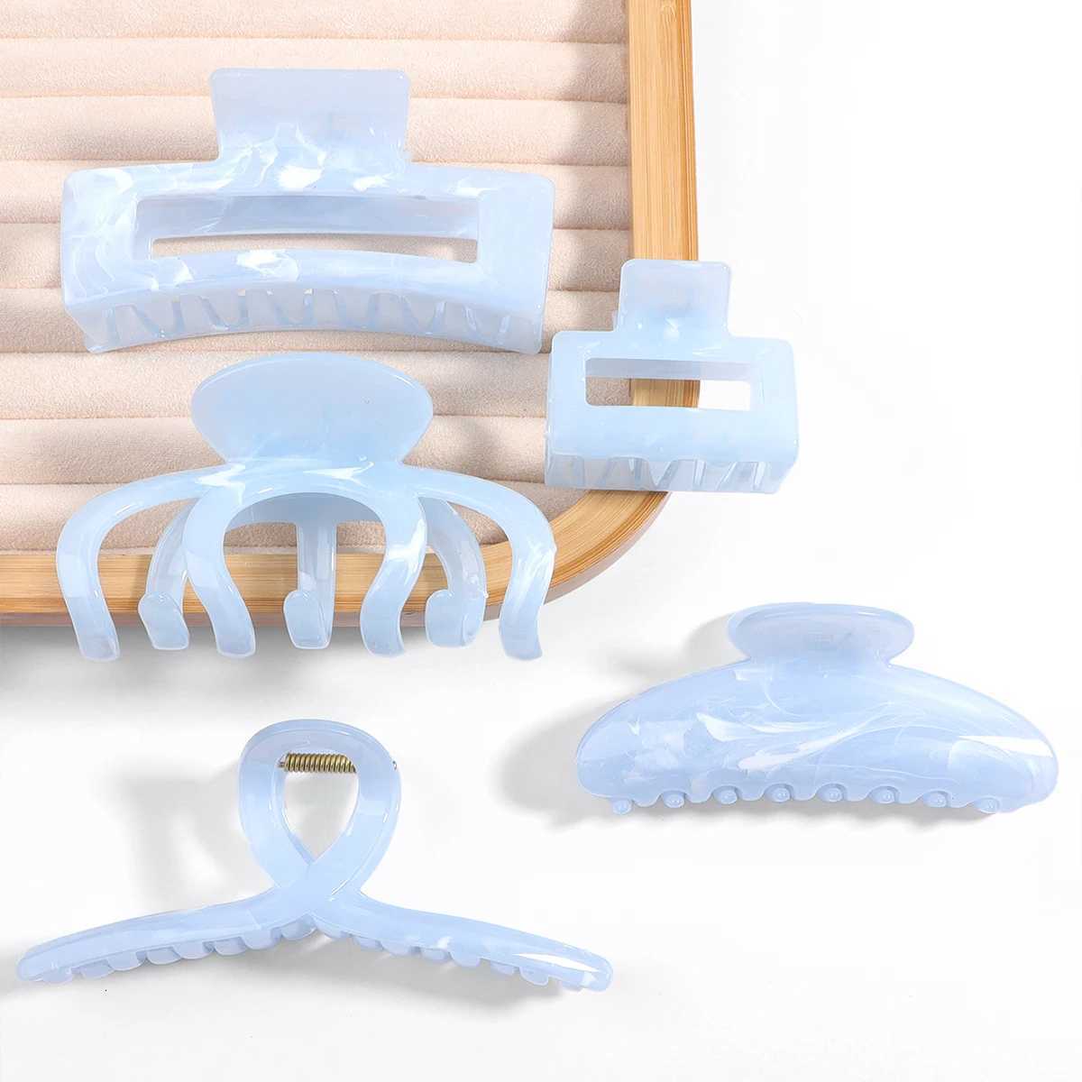 15pcsCream blue pan hair grab clip womens highquality large hair clip on the back of the head shark clip headwearW254021