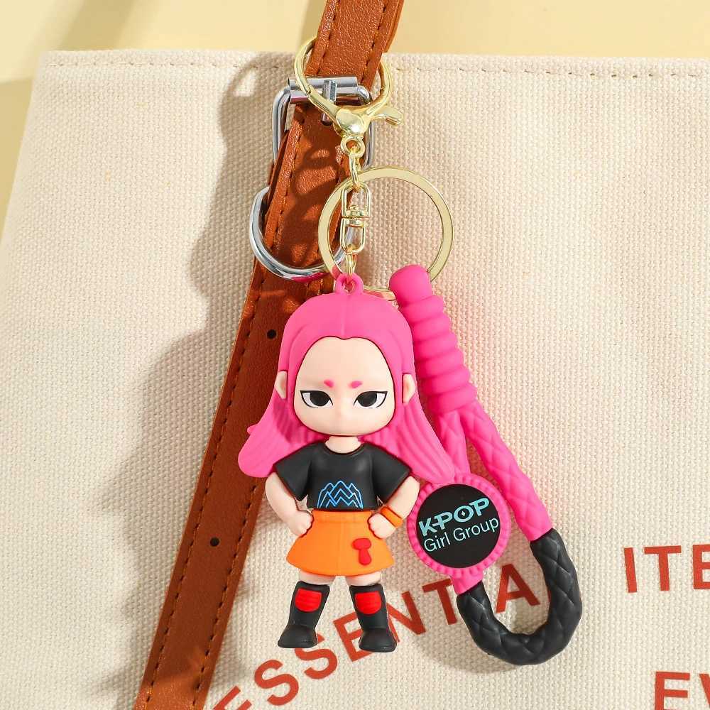 KPOP Demon Hunters Keychain Tiger Character PVC Figure Keychain Cute Harajuku Style Key Ring for Kids Fans Halloween J251121