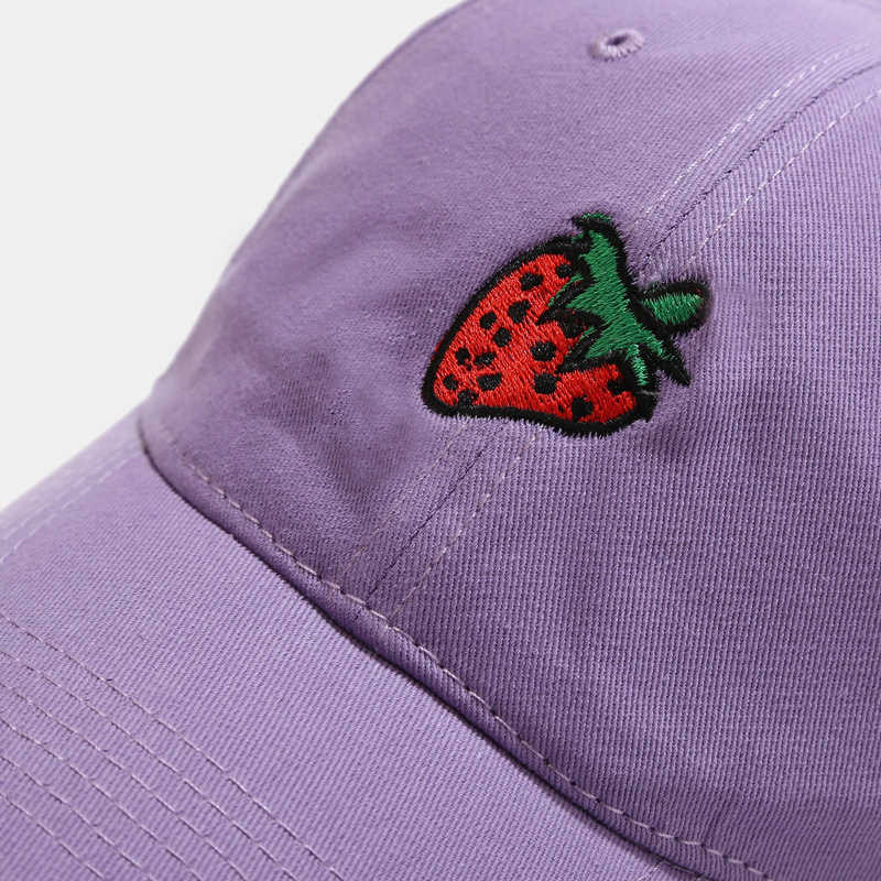 Hat Female Small Fresh Baseball Cap Cartoon Fruit Strawberry Embroidered Duck Tongue Hat Male Sun Visor Hat with Curved Brim H251020