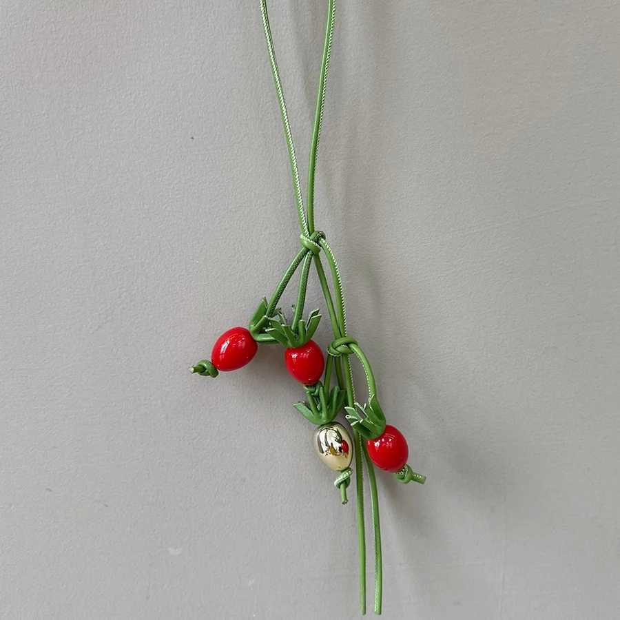 Tomato Luxury Leather Bag Charm Purple Flower Keychain Bag Pendant Decoration High Luxury Girl Gift Bag Accessories J251121