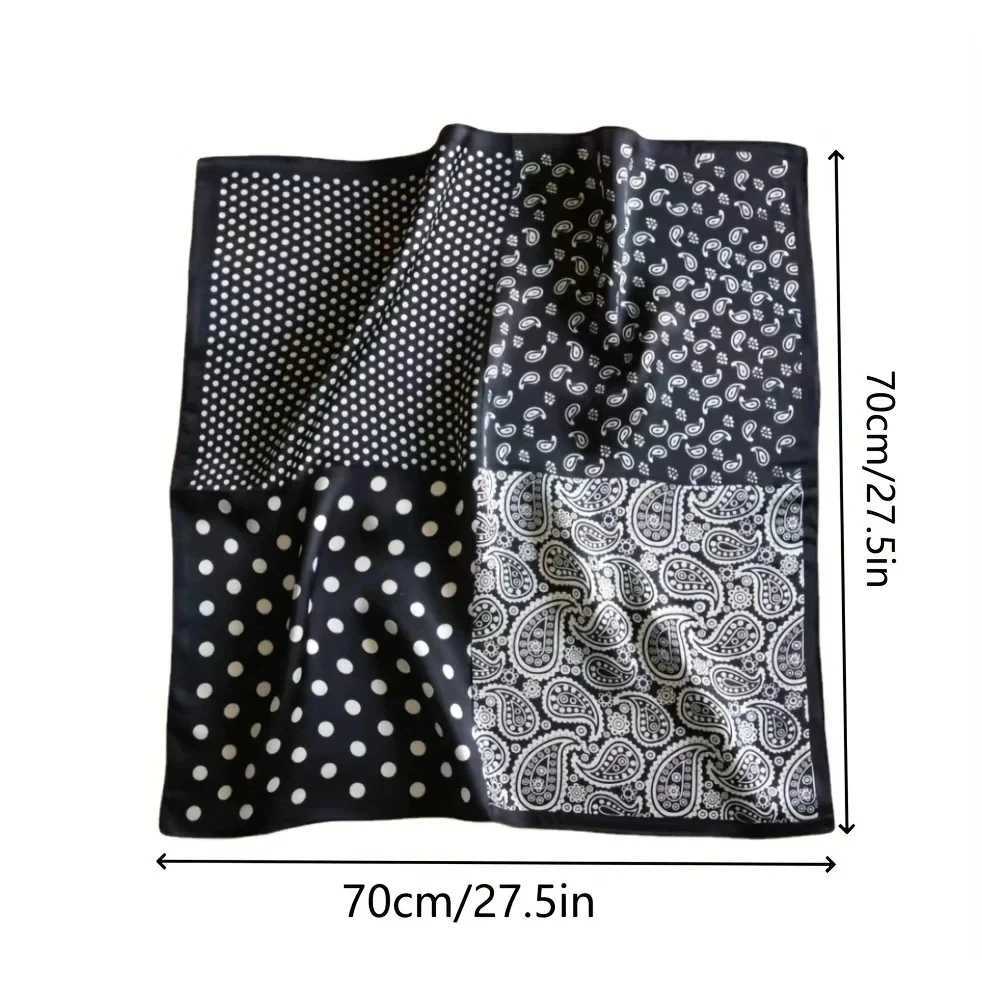Luxury Polka Dot Paisy Print Square Scarf Black White Thin Decorative Neck Scarf Haiands Sunscreen scarf For WenW251021
