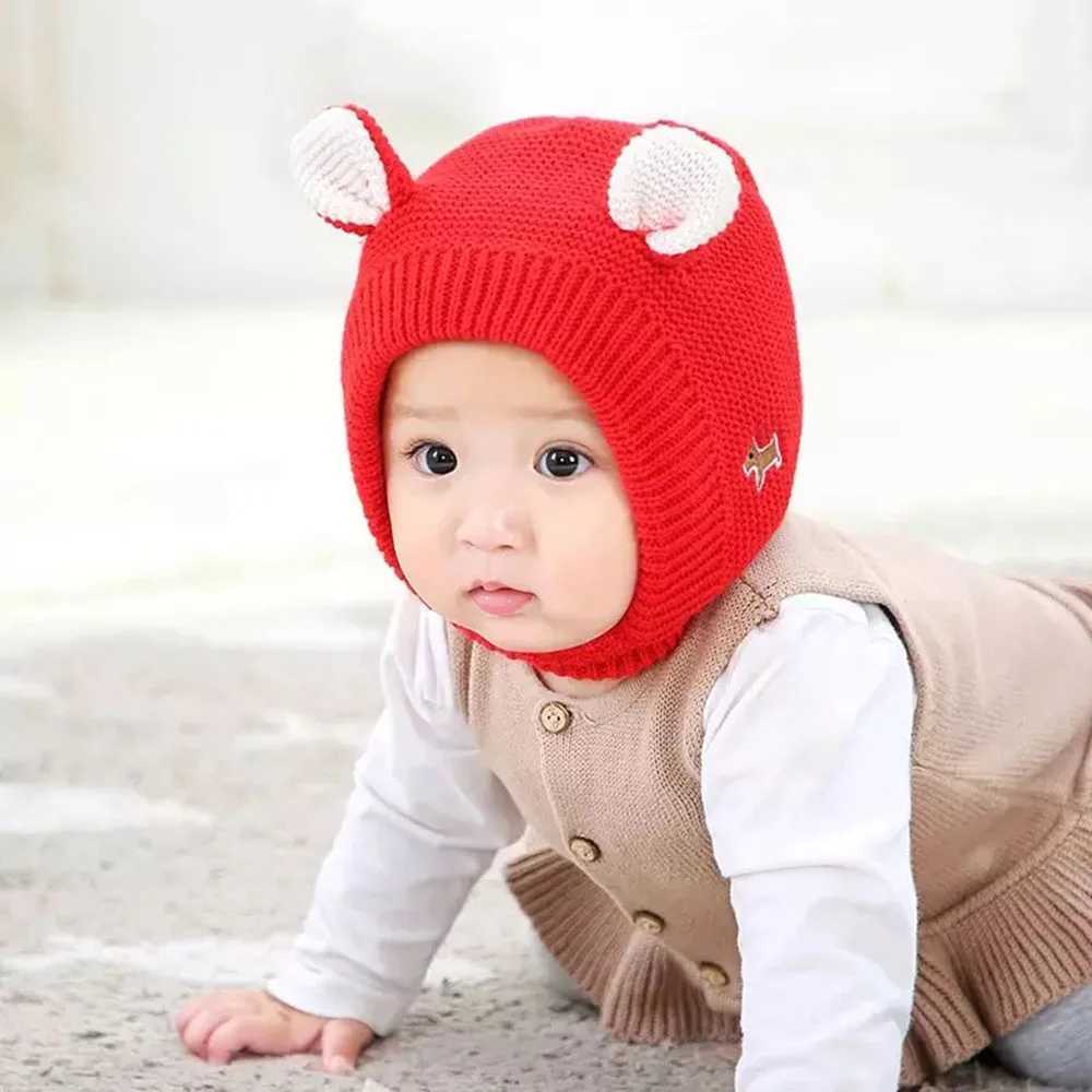 Baby Hats 14 Years Boys Girls Cute Ears Bonnet Winter Warm Thicken Caps Childrens Earflap Hat Kids Winter Beanies Cap J251021