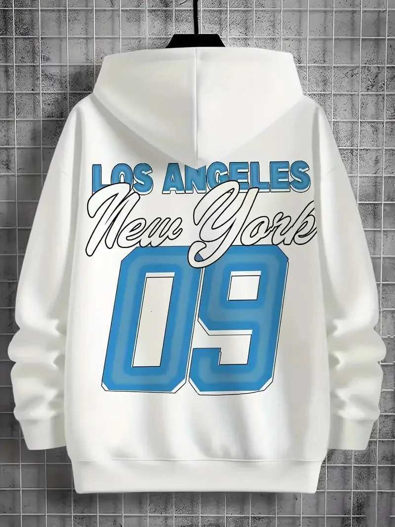 Fashionable new mens autumn Statue of Liberty print soft and comfortable hooded sweatshirt outdoor street style top W251021