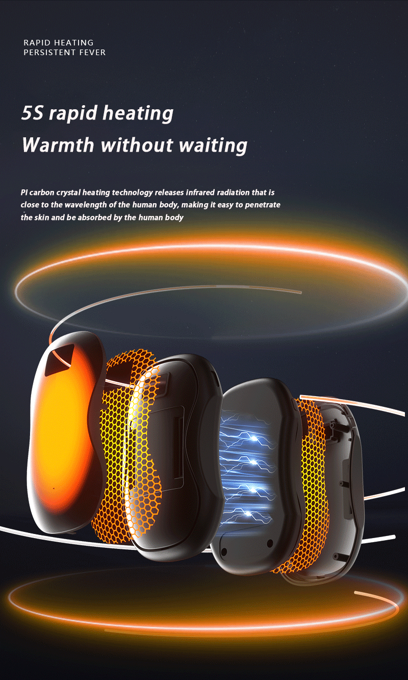 2025 Cross border New Magnetic Split Hand Warmer 2-in-1 Mini Digital USB Charging Hand Warmer The warmth and care palm of the throughout the day