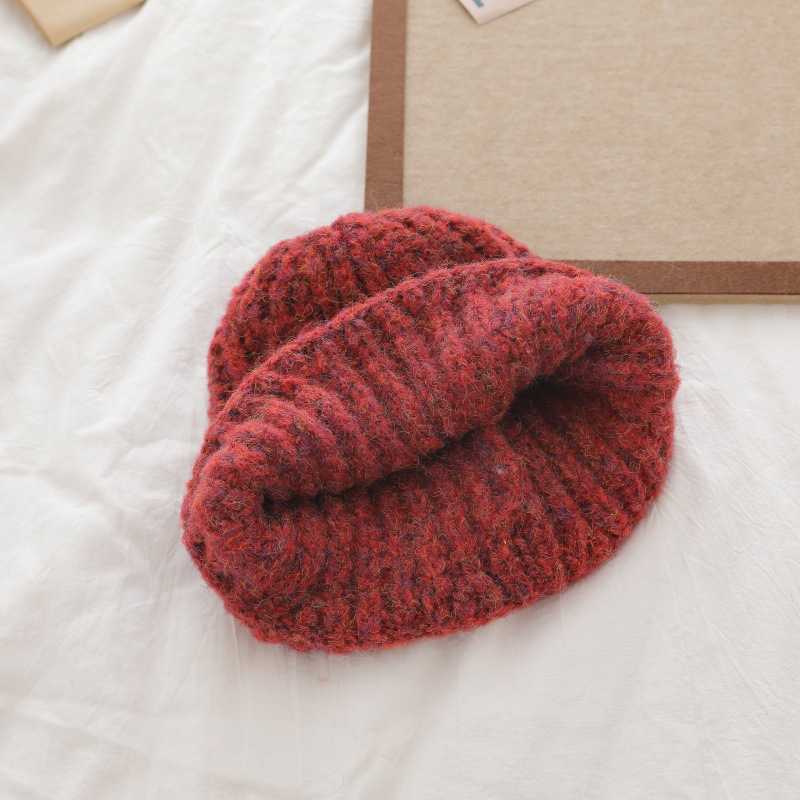 New Autumn Winter Slimming Winter Ear Protection Warm Stylish Versatile Casual Knitted Hat Beanie Large Head Circumference H251020