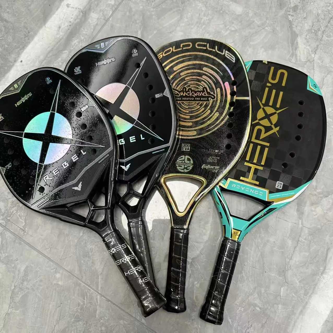 Beach Tennis RacketBeach Tennis Paddle with Carbon Fiber Grit Face with EVA Memory Foam Core Outdoor Sports Ball Racket W251021