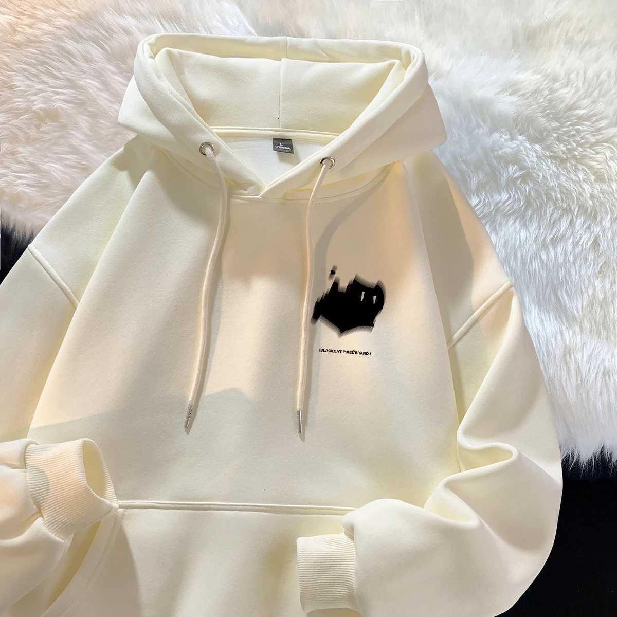 Hoodie mens trendy brand versatile Hong Kong style high street American printed top autumn and winter coat W251021