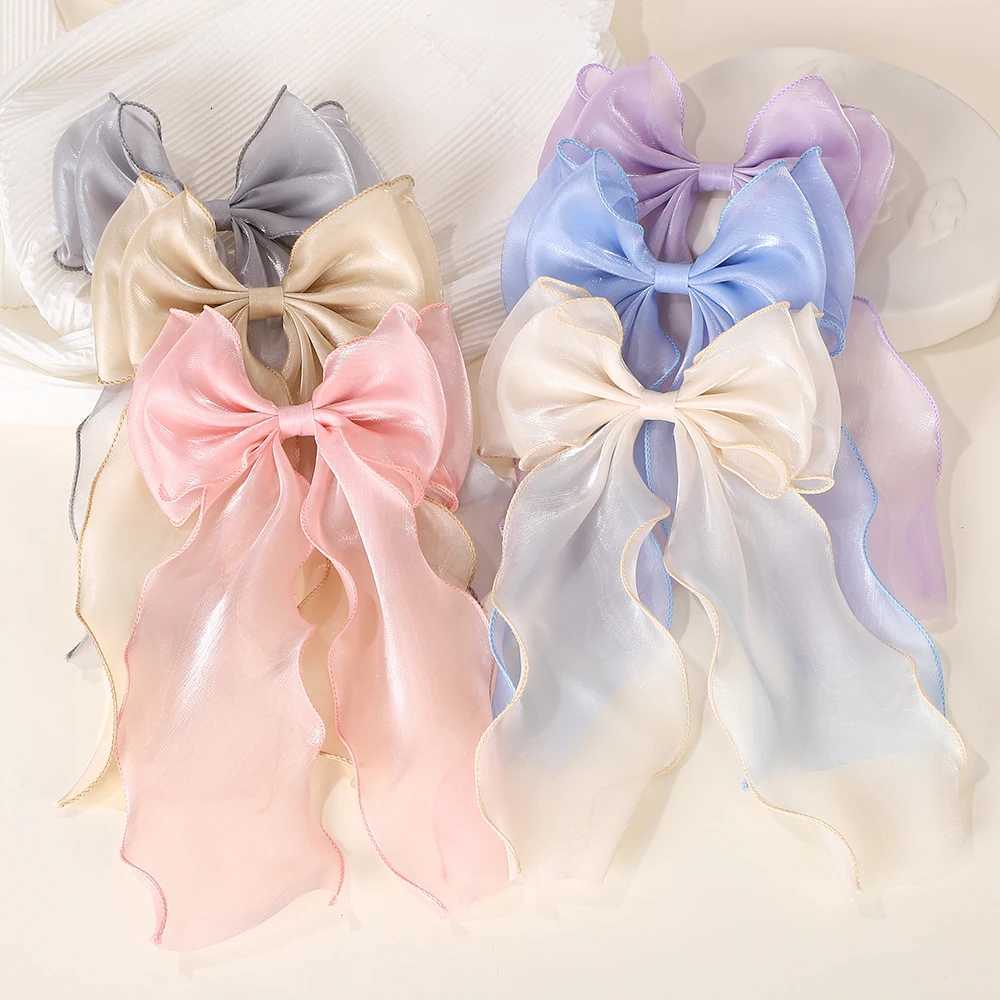 RAINBOW BOWS 1Pcs Cream Colored Bow Hair Clip Super Fairy Back Head Clips Elegant Women Ponytail Fahion Hair AccessoriesW254021