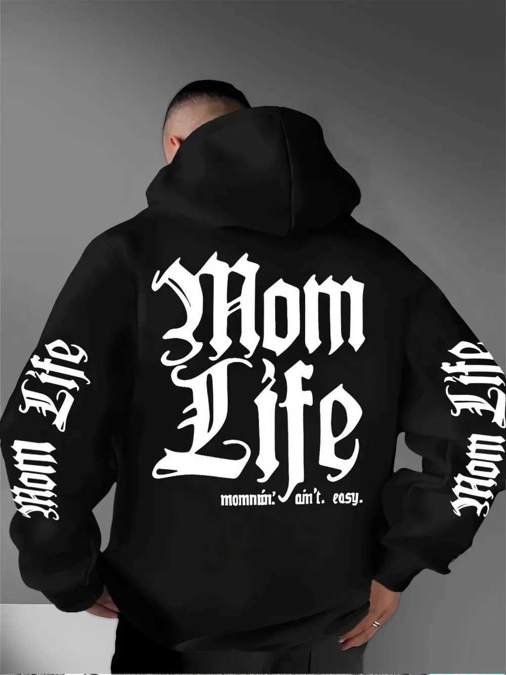 European and American new mens autumn Gothic letter print comfortable soft hooded sweatshirt outdoor urban trend top W251021