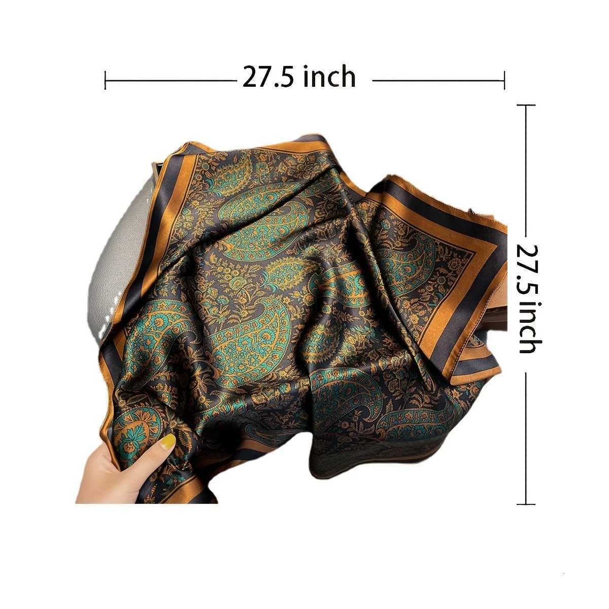 Imitation Silk Printed Square Scarf Wens Scarf Mtifunctional Fashion Accories Haiand ScarfW251021