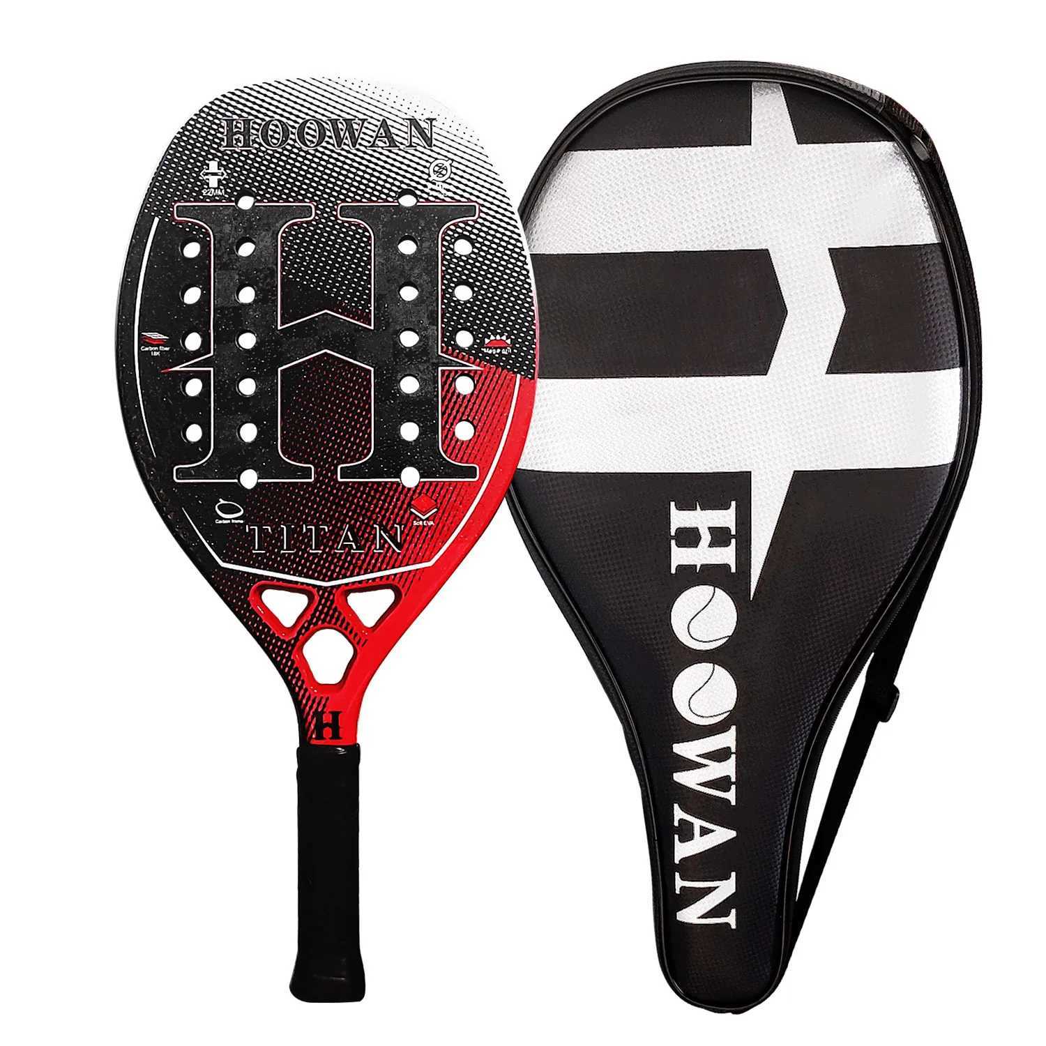 HOOWAN TITAN 8K Beach Tennis Racket Professional T700 Carbon Fiber 8K Rough Surface 22MM Profil Well Balance W251021