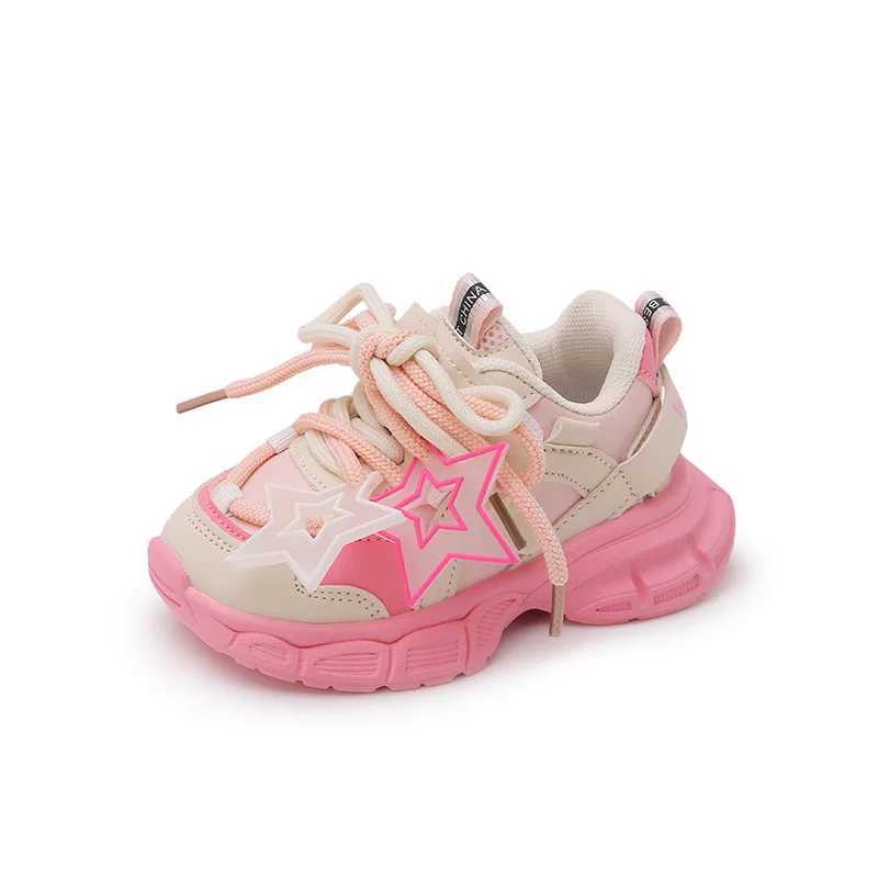 Children Casual Shoes for Girls Fashion Classic with Stars Girls Sports Running Sneakers Breathable PU Rubber Antiskid Soft W251021