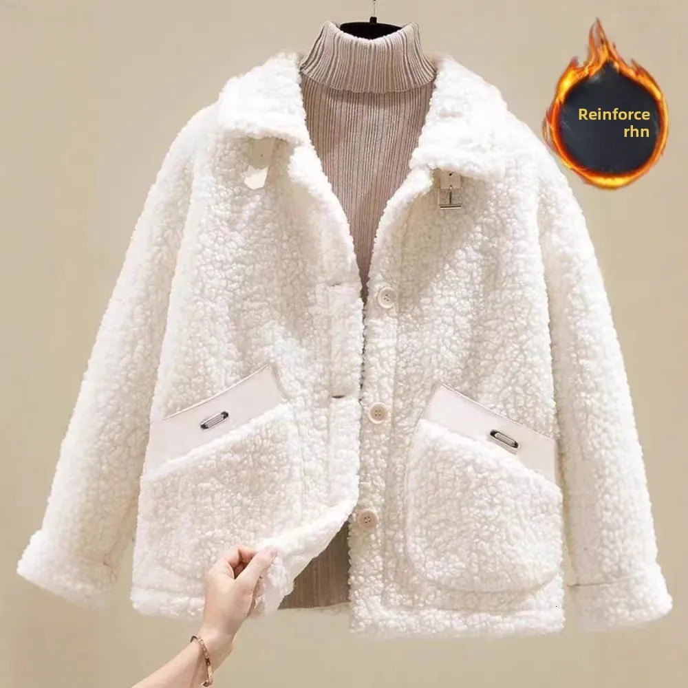 Lamb Fur Short Jacket Womens Of The Season Autumn Winter Korean Style Integrated Particle Fleece Compact Size Vers 251021