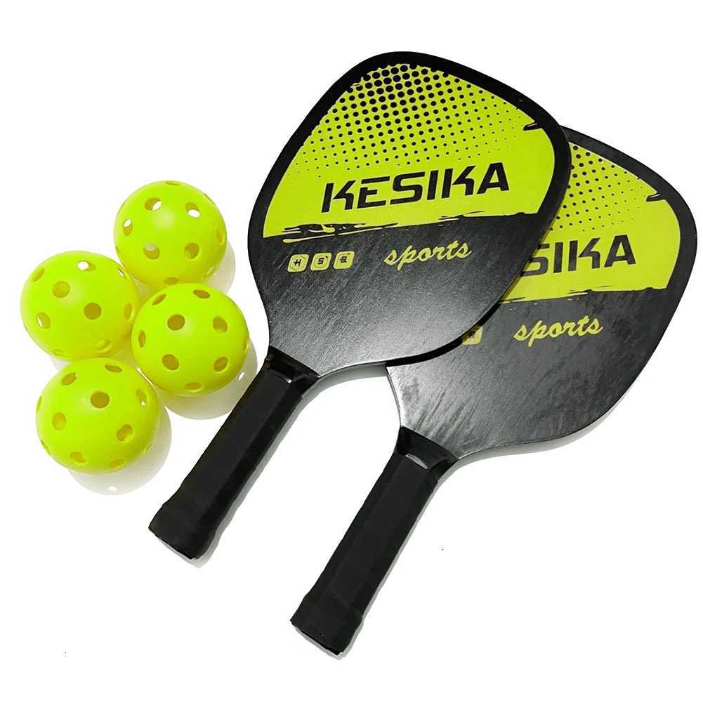 2pcs Pickle Paddles Rackets Set 4 Balls Kits Portable Anti Slip Sports Racquet W251021