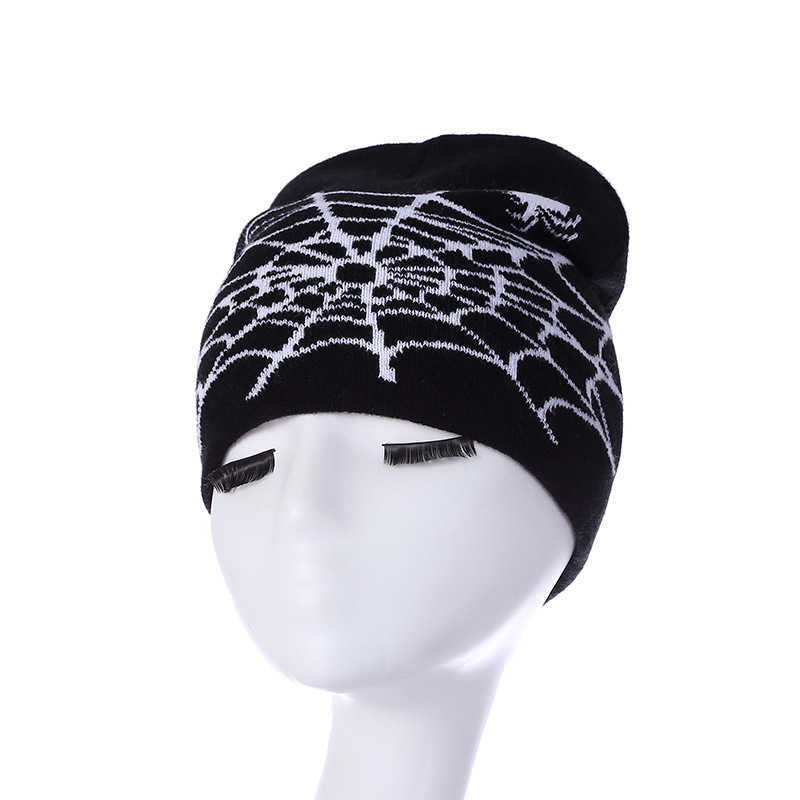 Spider Web Jacquard Knitted Hat Unisex Trendy Hat Hiphop Style Hat Autumn Winter Outdoor Warm Hat H251020