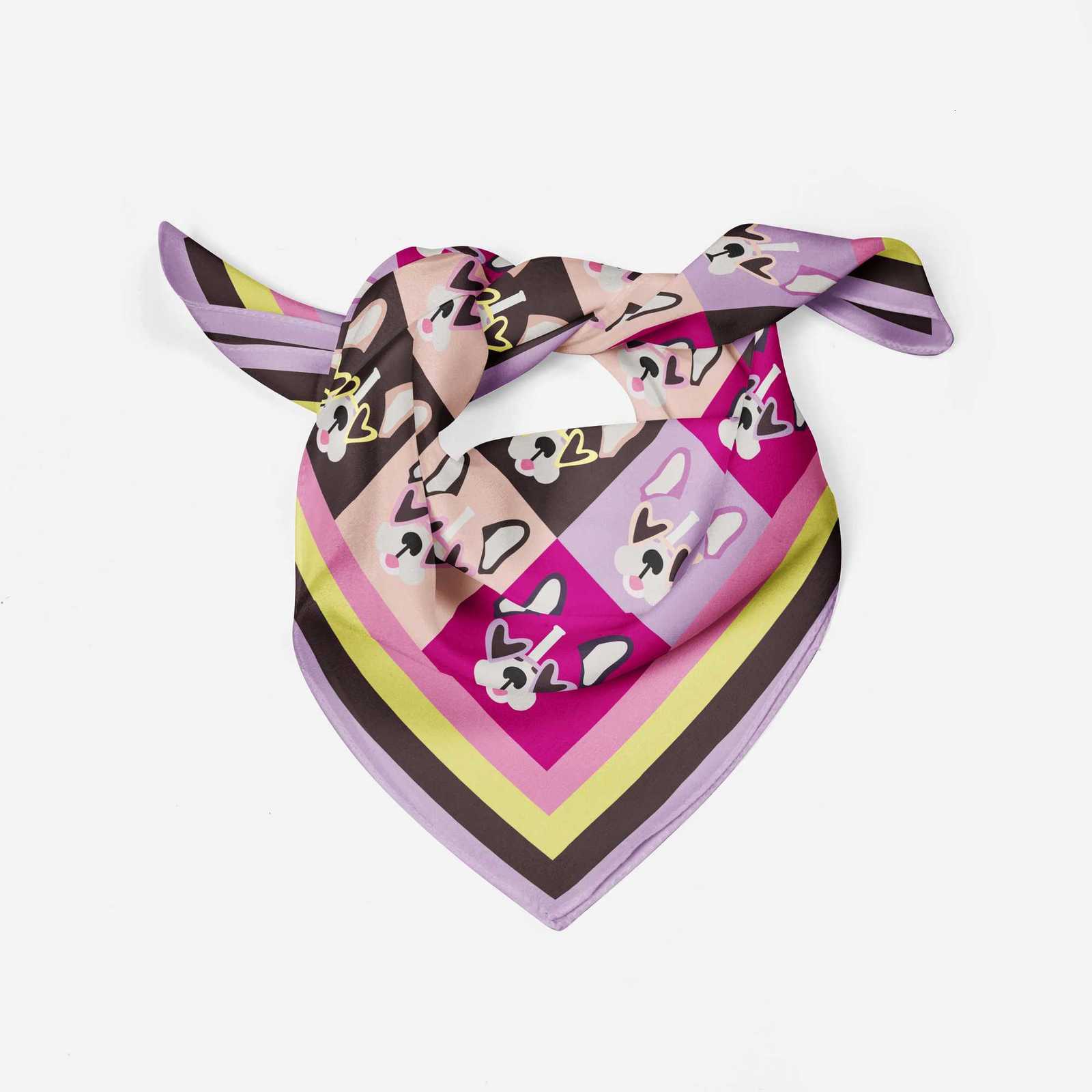 70CM70CM 2025 Print Design Silk Shawl Scarf Women Luxury Chiffon Brand Beach Stole Hijab Female Summer Wraps Headscarves W251021