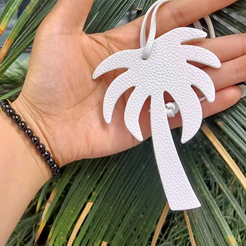 New DIY Trendy PU Leather Keychain With Women Bag Luxury Pendant Bags Charm Accessories Character Coconut Tree W251021