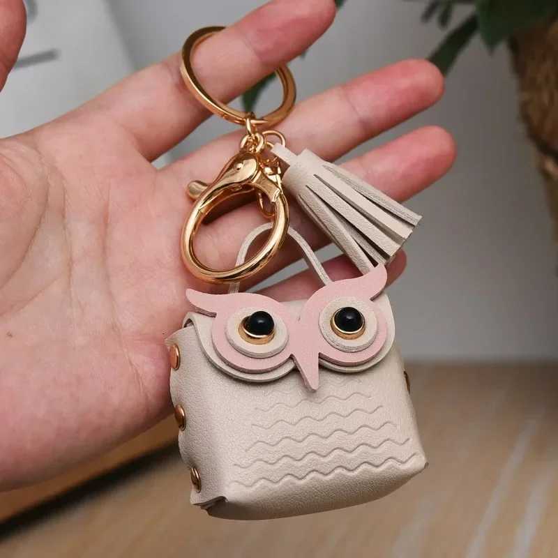 1 PC Cute Key Bag Owl Coin Purse Mini School Bag Car Key Chain Pendant Lady Wallet PU Leather Coin Purses Coin Purse Keychain W251021