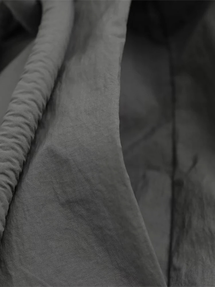 Casual Gray Lace Up Coat Women Cotton Vneck Pocket 2025 Autumn Thick Jackets Female Chic Street Allmatch Outwear Tops 251021