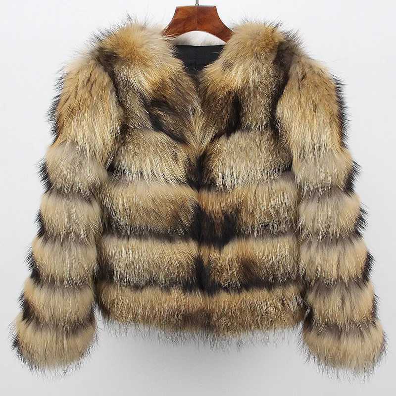 Real Fur Coat Winter Jacket Women Natural Fur Raccoon Outerwear Oneck Thick Warm Luxury Female Streetwear New Fashion1 Y251105
