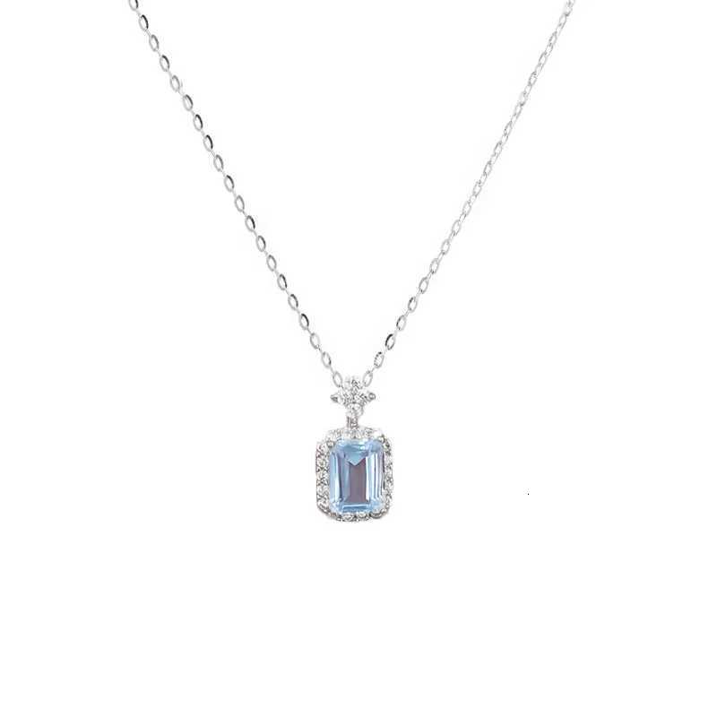 Fashion Blue Crystal Pendant Choker Necklace For Womens Zircon New Year Gift Party Festival Clavicle Chain Jewelry D251021