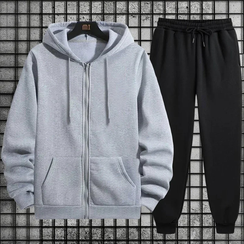 Arrival Mens Zipper Hoodie Sweatpants 2 Piece Set High Quality Hooded Long Sleeve Sweatshirt Autumn Winter Tracksuit 251021